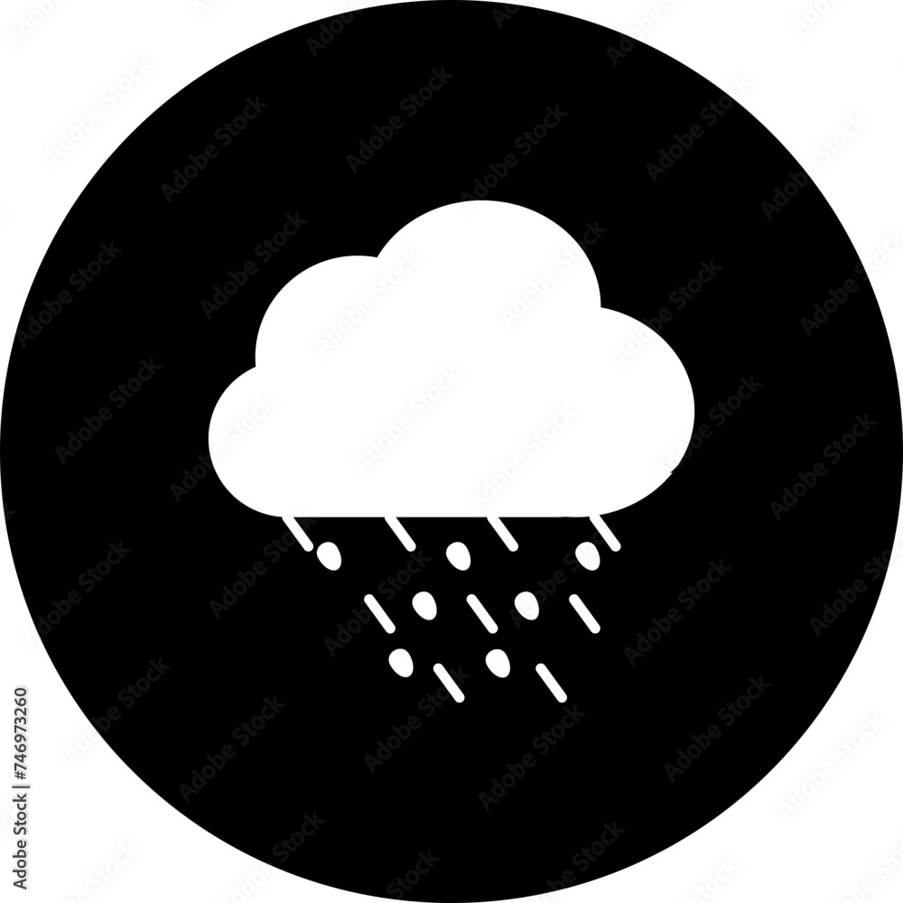 Glyph Snowfall with Rain icon in flat style Glyph Snowfall with Rain icon in flat style