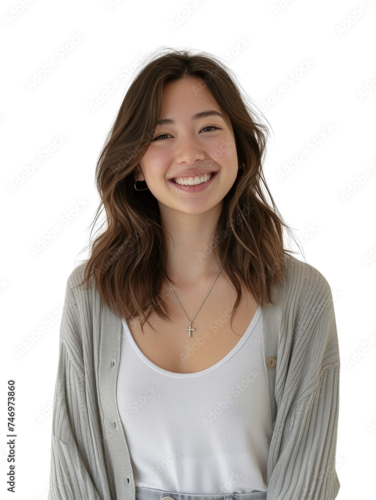 Causal young girl transparent background Causal young girl transparent background