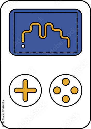 Snake game in gameboy flat icon.