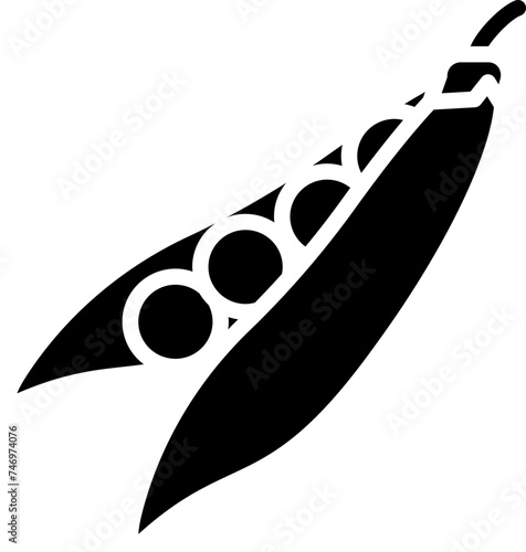 Vector Illustration of Peas Icon In Black And White Color.