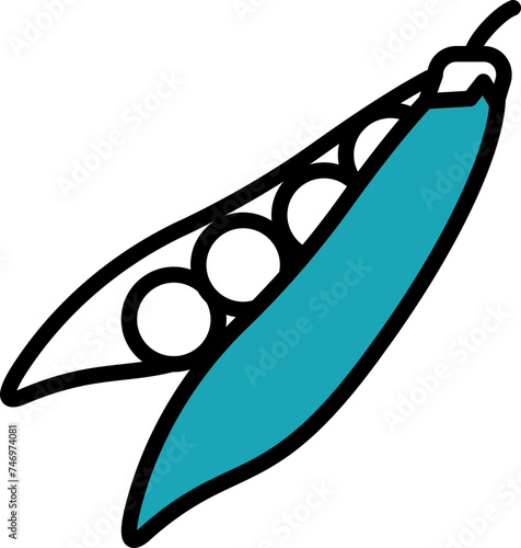 Vector Illustration of Peas Icon In Blue And White Color.