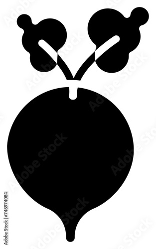 Beetroot Icon In Black And White Color.