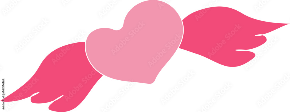 Illustration of Heart With Wings Icon In Flat Style. Illustration of Heart With Wings Icon In Flat Style.