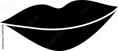 Illustration of Lips Icon In Glyph Style.
