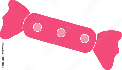 Illustration of Toffee Icon In Pink Color.