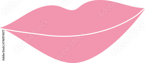 Lips Icon In Pink Color.
