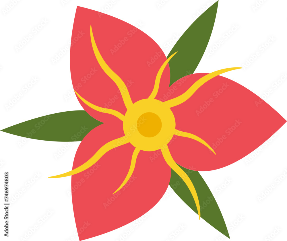 Flower with Leaves icon in flat style. Flower with Leaves icon in flat style.