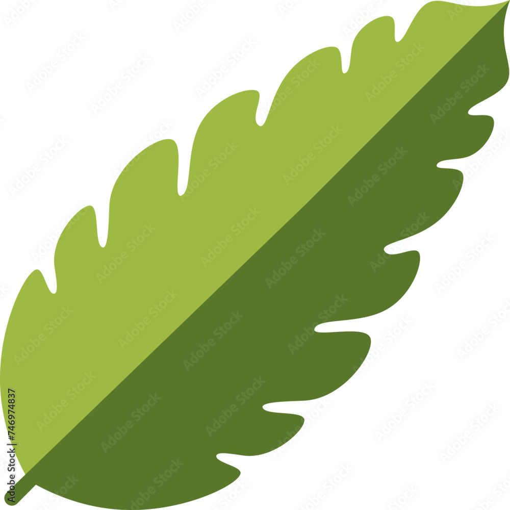 Green Leaf icon in flat style.