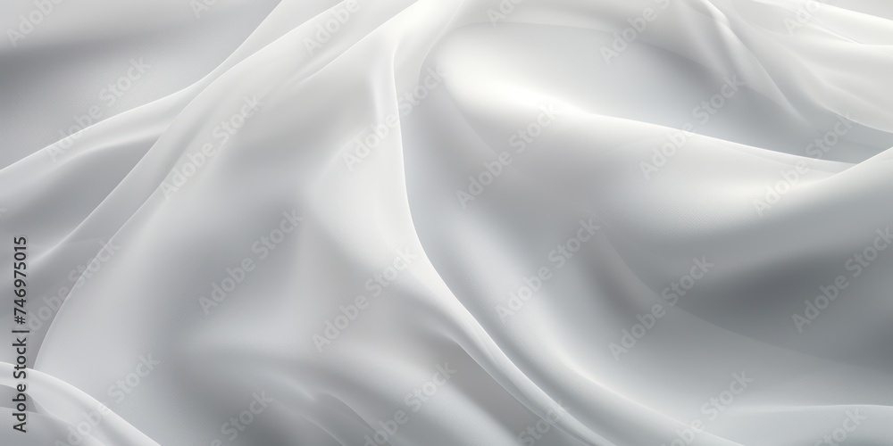 Fototapeta premium Abstract white and Light Gray silk fabric weave of cotton or linen satin fabric lies texture background.