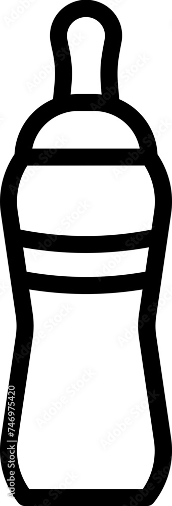 Feeding Bottle Icon In Black Outline. Feeding Bottle Icon In Black Outline.