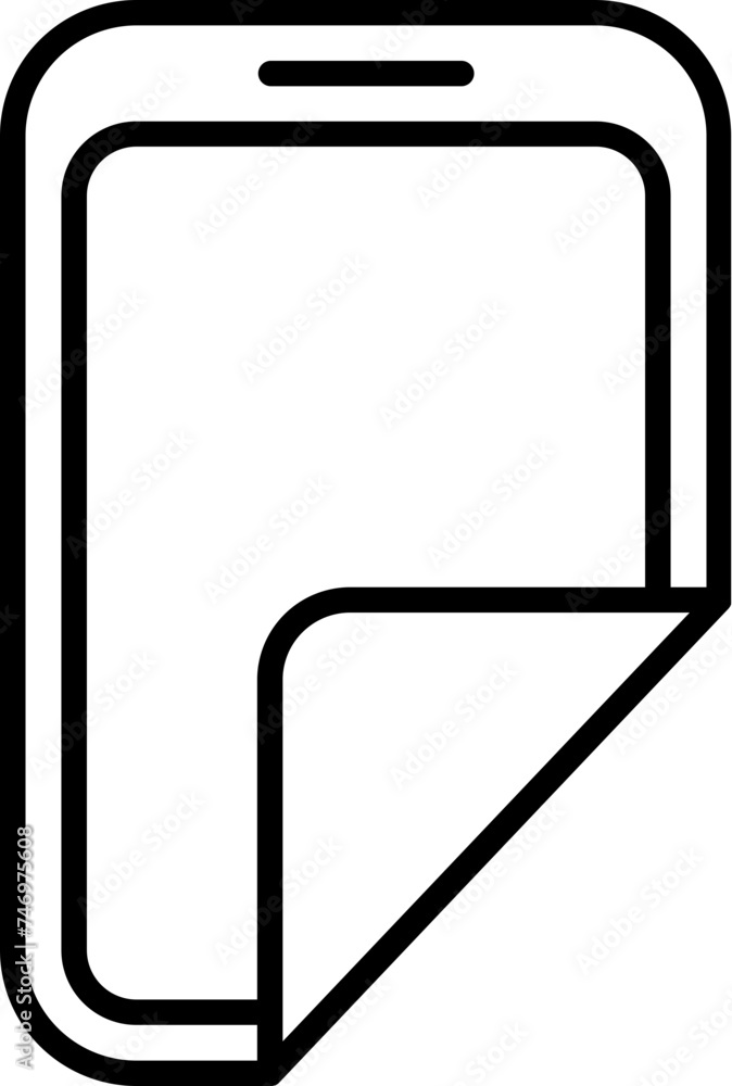 Flexible mobile display icon in line art. Flexible mobile display icon in line art.