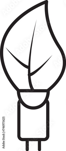 Flat style Eco plug icon in line art.