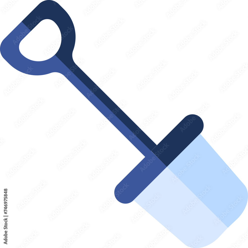 Flat Style Shovel icon in blue color. Flat Style Shovel icon in blue color.