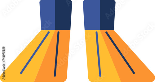Illustration of Flippers icon in blue and orange color.