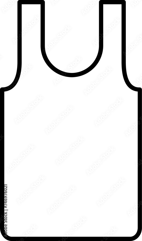 Tank Top or Undershirt Icon in thin Line Art. Tank Top or Undershirt Icon in thin Line Art.
