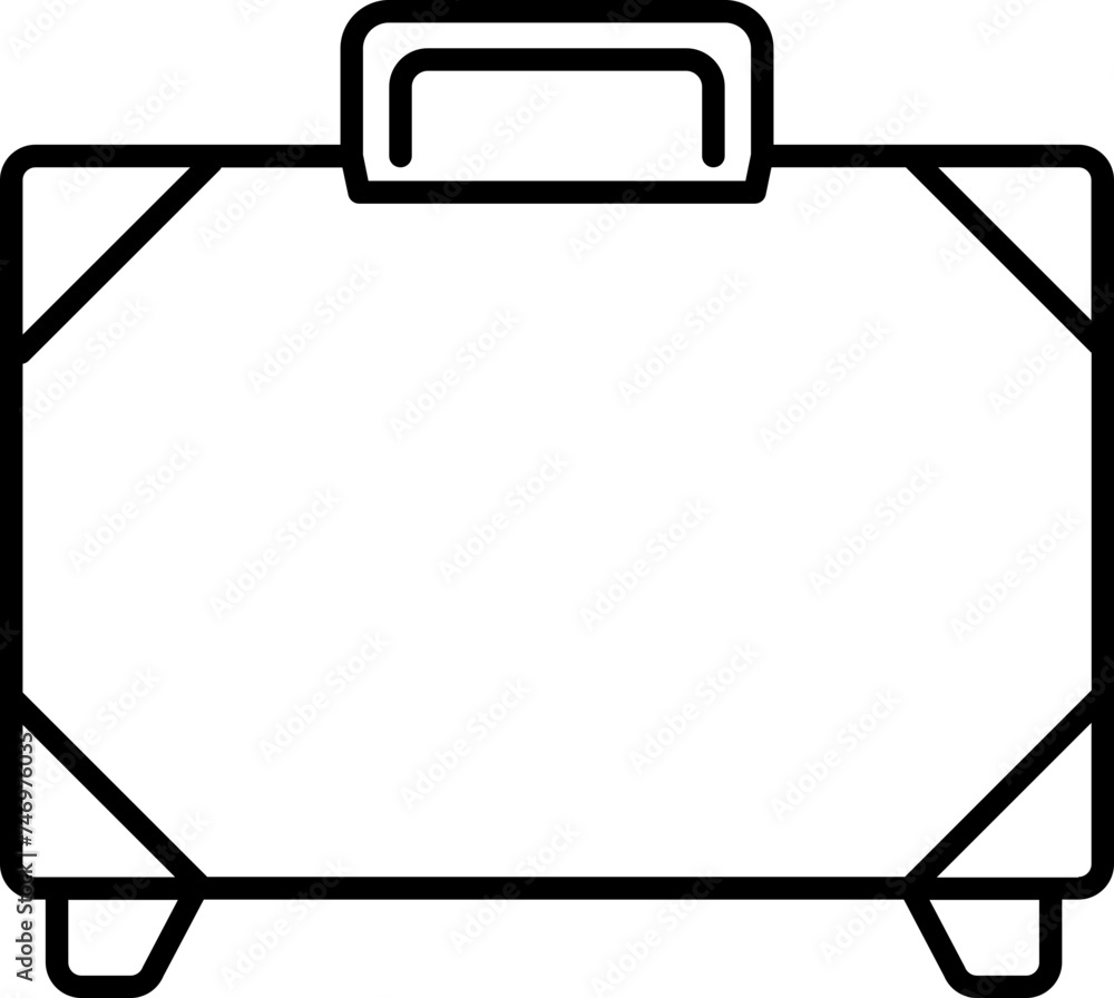 Fototapeta premium Flat style Briefcase icon in line art.