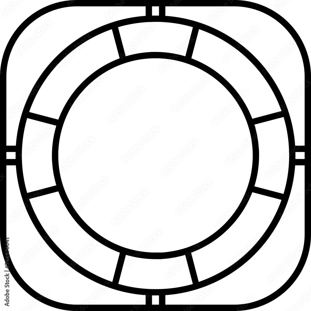 Line art Swimming Ring icon in flat style. Line art Swimming Ring icon in flat style.