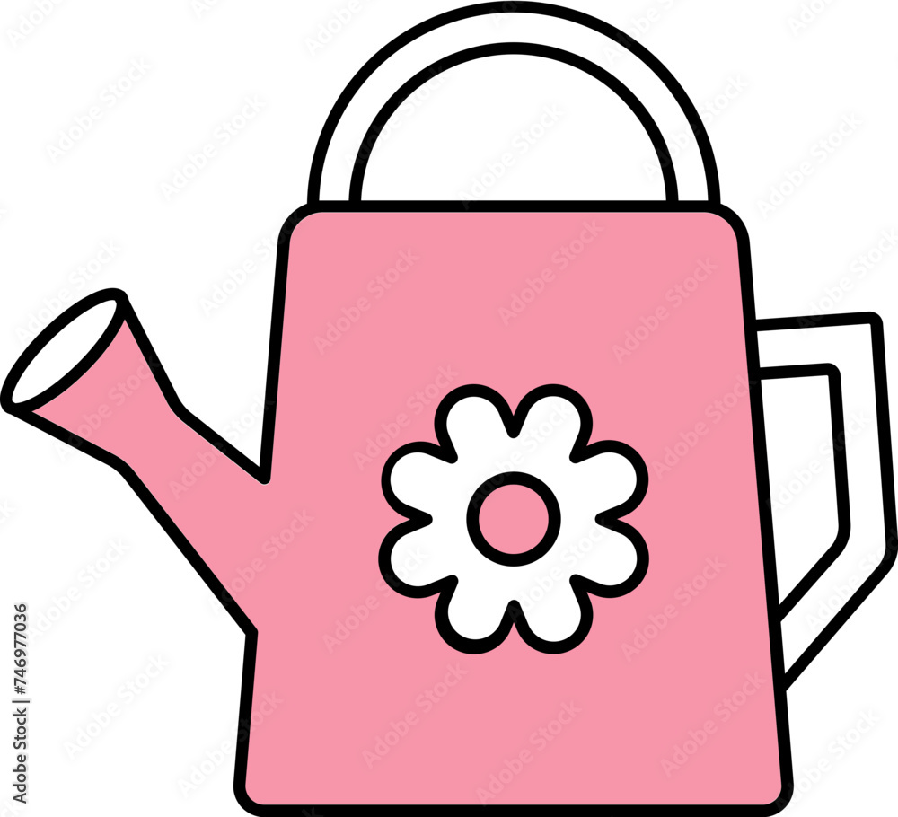 Watering Can Icon In Pink Color. Watering Can Icon In Pink Color.