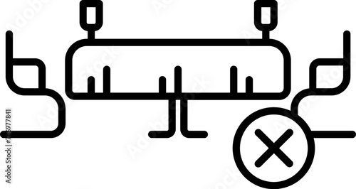 Line art illustration of Drink glasses on table with chairs icon for Close or Cancel.