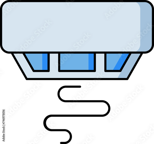 Smoke detector icon in blue color.