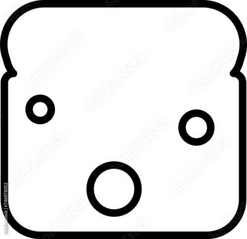 Vector Illustration of Bread Piece Or Toast In Flat Style.
