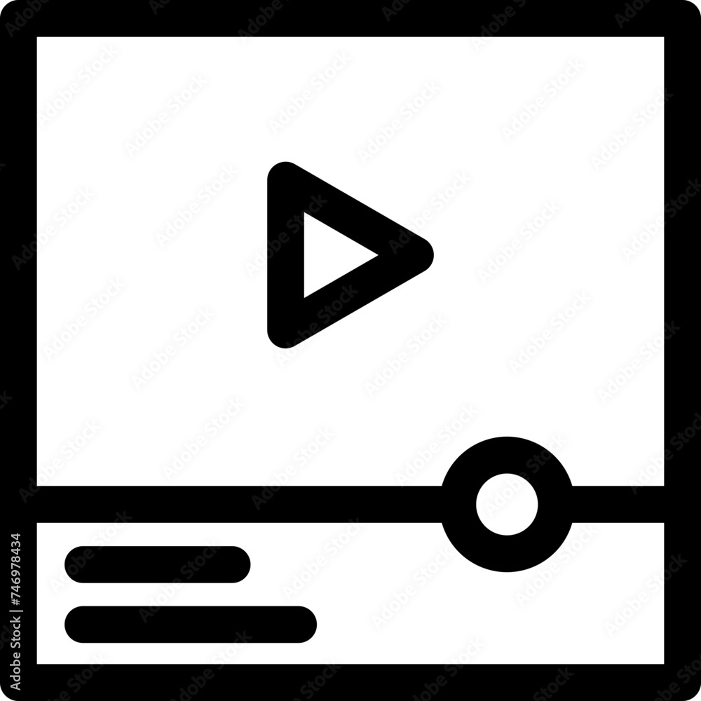 Line art illustration of video play icon. Line art illustration of video play icon.