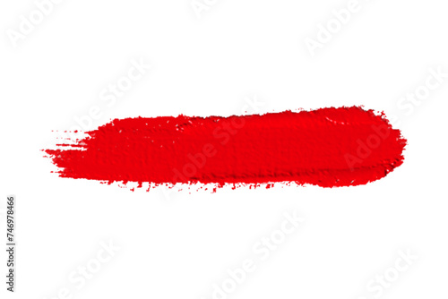 ruddy Paint brush stroke oil color. Art draw red brush isolated on white background.