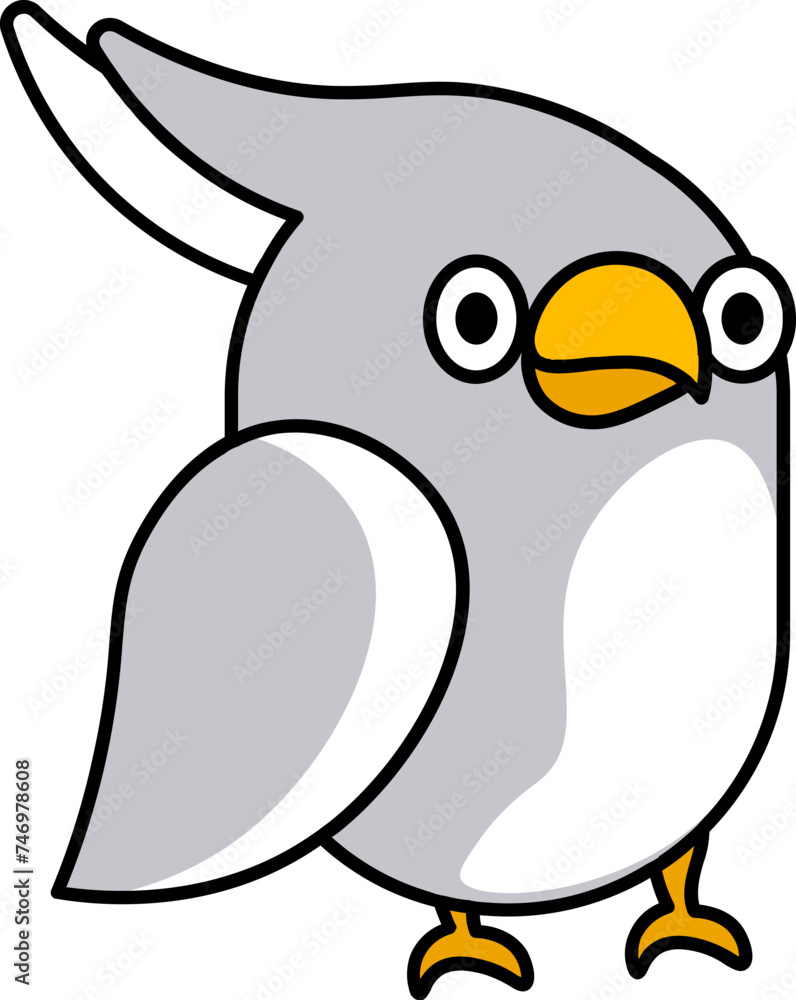 Obraz premium Cockatoo bird icon in grey and yellow color.
