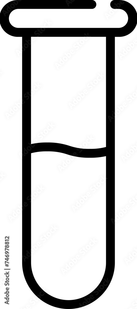 Test Tube Icon In Thin Line Art. Test Tube Icon In Thin Line Art.