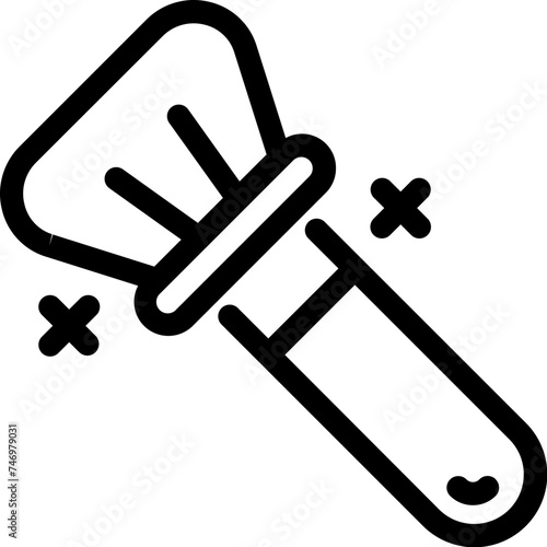Makeup Brush Icon in Black Outline.