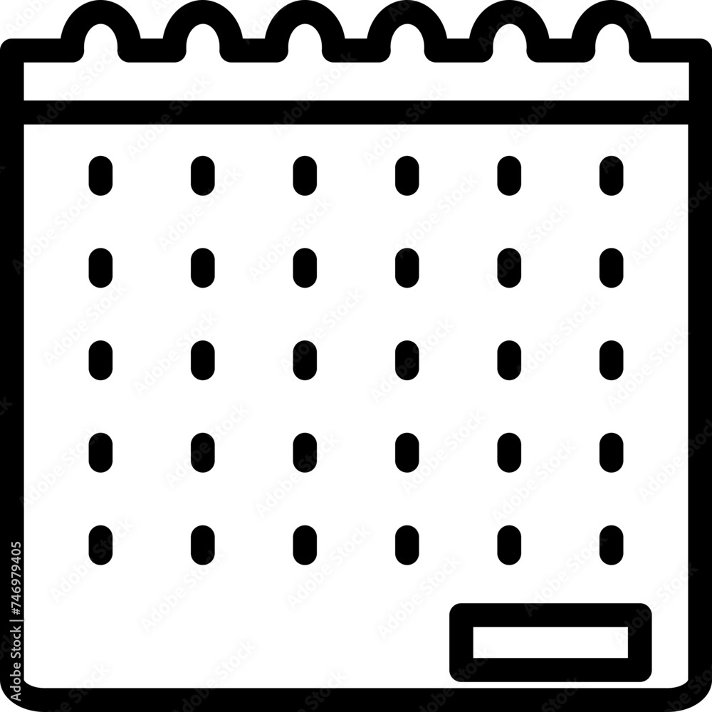 Flat style Calendar icon in thin line art.