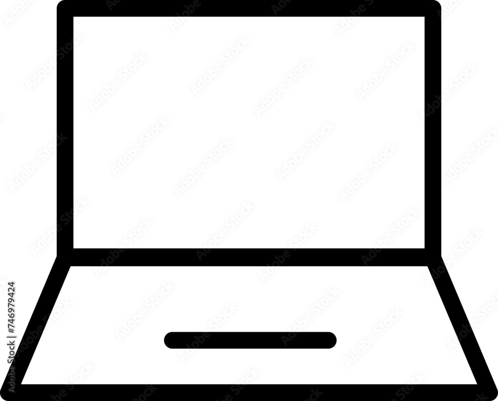 Line art Laptop icon in flat style. Line art Laptop icon in flat style.
