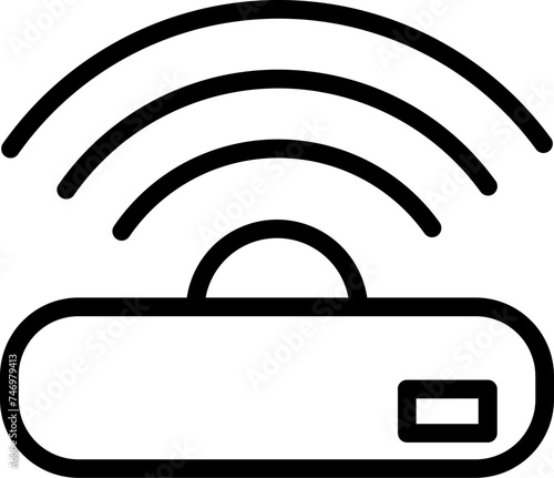 Flat style Wifi box icon in line art.