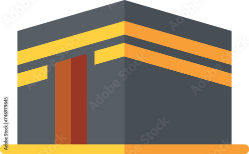 Makka madina icon in grey and yellow color.