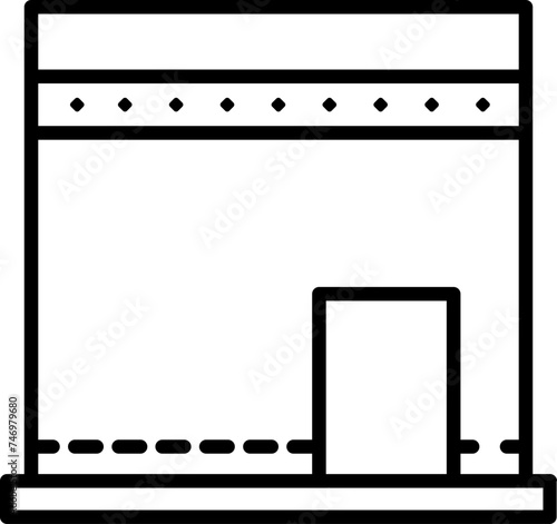 Makka madina icon in black line art.