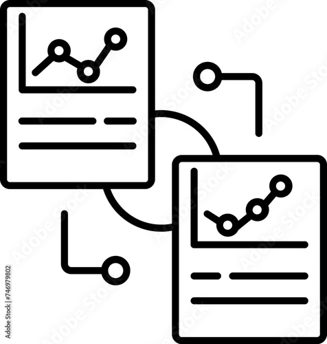 Flat style Document Exchange icon in line art.