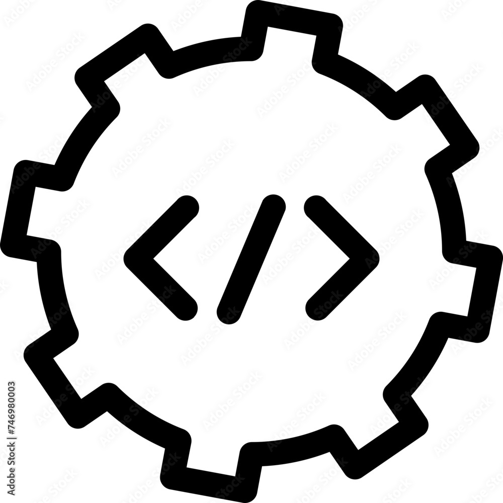 Web Development or Setting icon in line art. Web Development or Setting icon in line art.