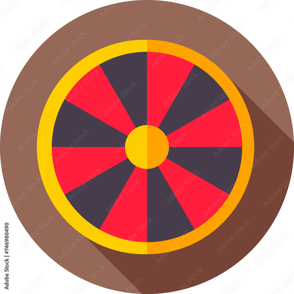 Flat style Casino roulette wheel icon or symbol. Flat style Casino roulette wheel icon or symbol.