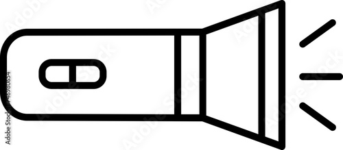 Torch Icon or Symbol in Black Thin Line.