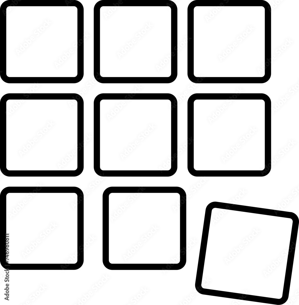 Line art Thumbnail or View menu icon in flat style. Line art Thumbnail or View menu icon in flat style.