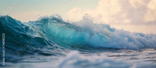 Majestic Ocean Wave Breaking with Powerful Force and Spray