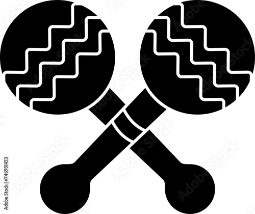 Maracas or Rumba Shaker icon in Glyph Style.