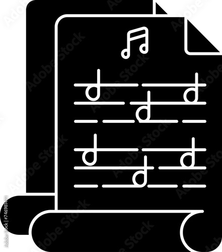 Music Script Icon in Glyph Style.
