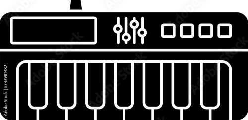 Piano Keyboard Icon in Glyph Style.