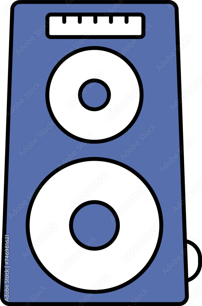 Isolated Speaker Icon In Blue and White Color. Isolated Speaker Icon In Blue and White Color.