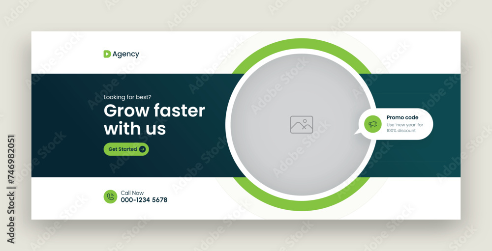 Digital marketing facebook cover web banner template
