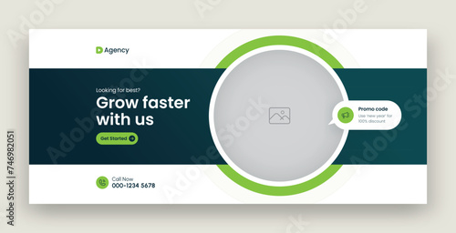 Digital marketing facebook cover web banner template