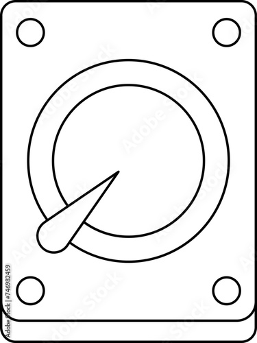 Hard Disk Icon In Black Outline.