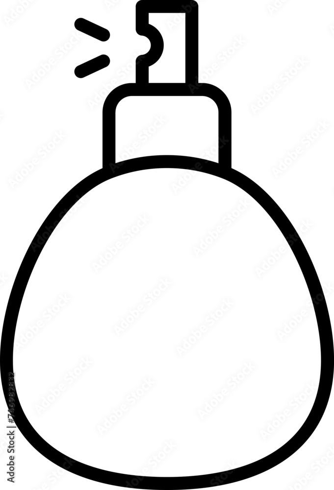 Black line art illustration of spray bottle icon. Black line art illustration of spray bottle icon.