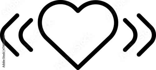 Love attraction or Heart with Signal symbol icon in line art.